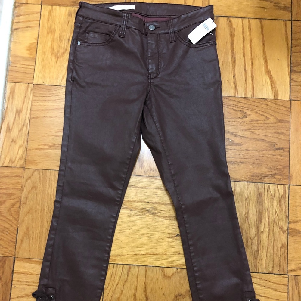 NWT Anthropologie script pilero pant in wine/bord